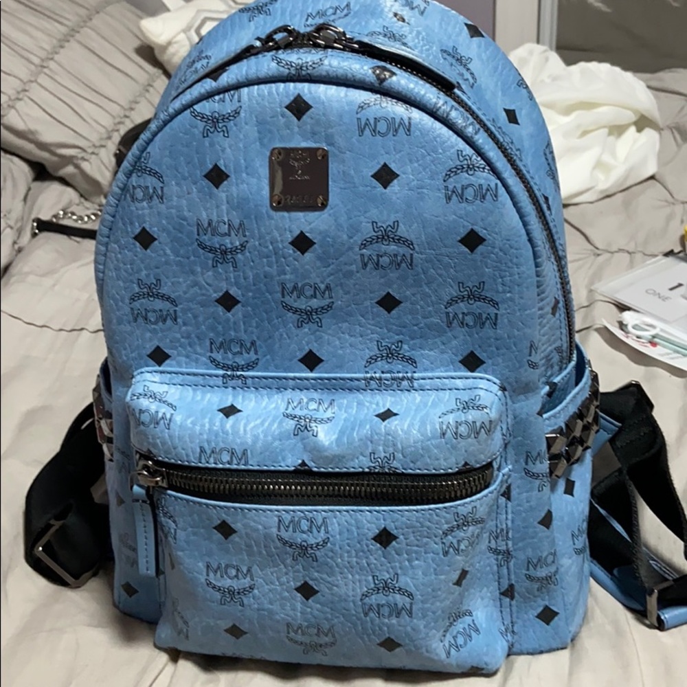 Amazing AUTHENTIC light blue MCM backpack sz small